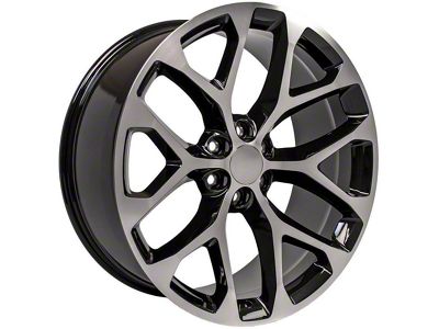 CV98B Black Machined 6-Lug Wheel; 24x10; 24mm Offset (07-14 Tahoe)