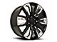 GM Split 6-Spoke Replica Gloss Black with Chrome Inserts 6-Lug Wheel; 22x9; 28mm Offset (07-14 Tahoe)