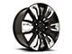 GM Split 6-Spoke Replica Gloss Black with Chrome Inserts 6-Lug Wheel; 24x10; 31mm Offset (07-14 Tahoe)