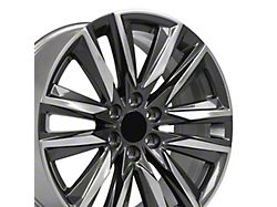 CA91 Gunmetal with Polished Face 6-Lug Wheel; 22x9; 28mm Offset (07-14 Yukon)