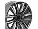 CA91 Gunmetal with Polished Face 6-Lug Wheel; 22x9; 28mm Offset (07-14 Yukon)