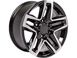 CV34 Gloss Black Machined 6-Lug Wheel; 18x8.5; 26mm Offset (07-14 Yukon)