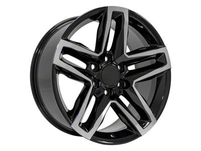 CV34B Black Machined 6-Lug Wheel; 20x9; 26mm Offset (07-14 Yukon)