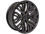 Next Gen Sierra Style Black Milled 6-Lug Wheel; 22x9; 28mm Offset (07-14 Yukon)