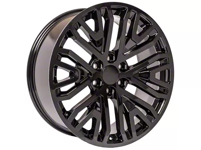 Next Gen Sierra Style Black 6-Lug Wheel; 22x9; 28mm Offset (07-14 Yukon)