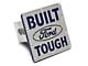 Built Ford Tough Class III Hitch Cover; Brushed Stainless (Universal; Some Adaptation May Be Required)