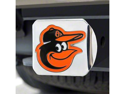 Hitch Cover with Baltimore Orioles Logo; Chrome (Universal; Some Adaptation May Be Required)