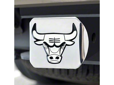 Hitch Cover with Chicago Bulls Logo; Chrome (Universal; Some Adaptation May Be Required)