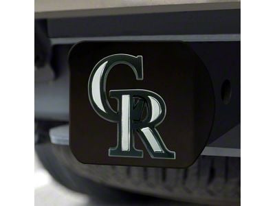 Hitch Cover with Colorado Rockies Logo; Black (Universal; Some Adaptation May Be Required)