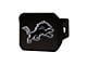 Hitch Cover with Detroit Lions Logo; Black (Universal; Some Adaptation May Be Required)