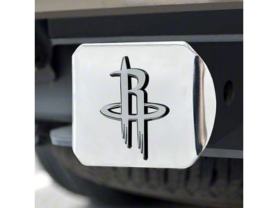 Hitch Cover with Houston Rockets Logo; Chrome (Universal; Some Adaptation May Be Required)