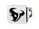 Hitch Cover with Houston Texans Logo; Chrome (Universal; Some Adaptation May Be Required)