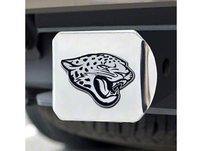 Hitch Cover with Jacksonville Jaguars Logo; Chrome (Universal; Some Adaptation May Be Required)