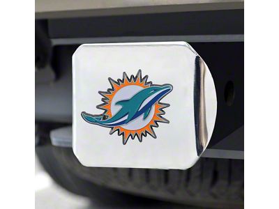 Hitch Cover with Miami Dolphins Logo; Aqua (Universal; Some Adaptation May Be Required)