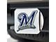 Hitch Cover with Milwaukee Brewers Logo; Chrome (Universal; Some Adaptation May Be Required)