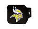 Hitch Cover with Minnesota Vikings Logo; Yellow (Universal; Some Adaptation May Be Required)