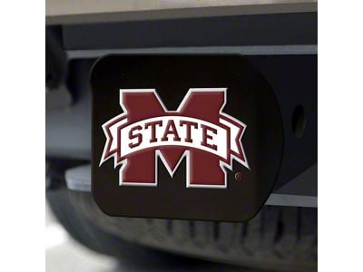 Hitch Cover with Mississippi State University Logo; Maroon (Universal; Some Adaptation May Be Required)