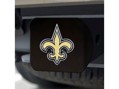 Hitch Cover with New Orleans Saints Logo; Gold (Universal; Some Adaptation May Be Required)