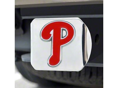 Hitch Cover with Philadelphia Phillies Logo; Chrome (Universal; Some Adaptation May Be Required)