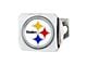 Hitch Cover with Pittsburgh Steelers Logo; White (Universal; Some Adaptation May Be Required)