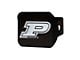 Hitch Cover with Purdue University Logo; Black (Universal; Some Adaptation May Be Required)