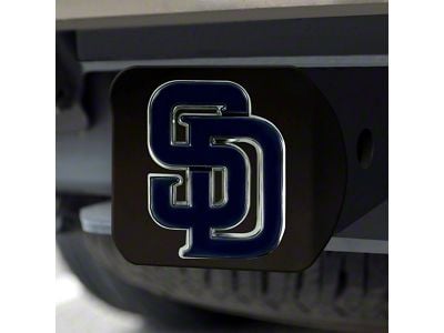 Hitch Cover with San Diego Padres Logo; Black (Universal; Some Adaptation May Be Required)