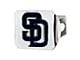 Hitch Cover with San Diego Padres Logo; Chrome (Universal; Some Adaptation May Be Required)