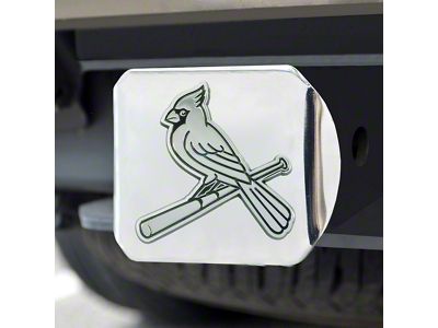 Hitch Cover with St. Louis Cardinals Logo; Chrome (Universal; Some Adaptation May Be Required)