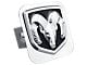 RAM Head Logo Class II Hitch Cover; Chrome/Black Fill (Universal; Some Adaptation May Be Required)