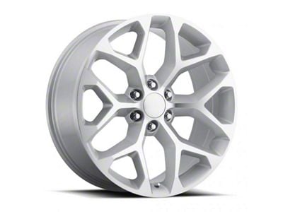 2014 Snowflake Replica Silver Gloss 6-Lug Wheel; 24x10; 24mm Offset (14-18 Sierra 1500)