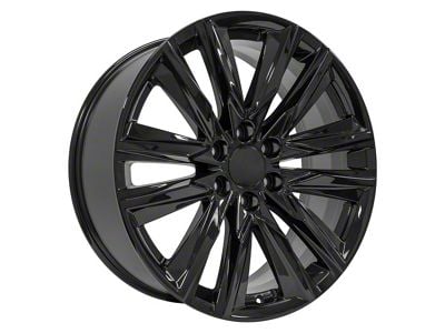 CA91 Gloss Black 6-Lug Wheel; 22x9; 28mm Offset (14-18 Sierra 1500)