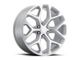 Chevy Snowflake Replica Silver Machined 6-Lug Wheel; 20x9; 27mm Offset (14-18 Sierra 1500)