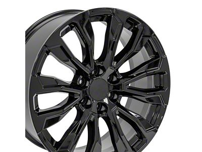 CV30 Gloss Black 6-Lug Wheel; 22x9; 28mm Offset (14-18 Sierra 1500)