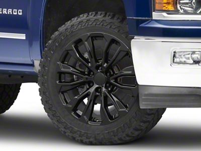 CV30 Gloss Black 6-Lug Wheel; 22x9; 28mm Offset (14-18 Sierra 1500)