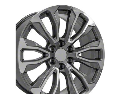 CV30 Gunmetal Machined 6-Lug Wheel; 22x9; 28mm Offset (14-18 Sierra 1500)