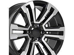 CV44 Gloss Black Machined 6-Lug Wheel; 20x9; 24mm Offset (14-18 Sierra 1500)