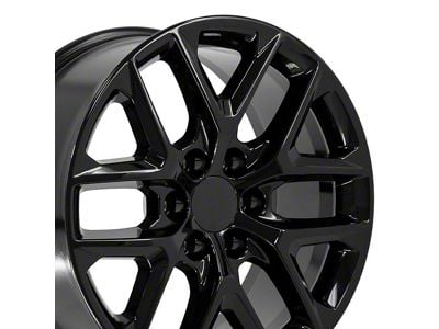 CV62 Gloss Black 6-Lug Wheel; 20x9; 28mm Offset (14-18 Sierra 1500)