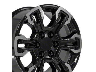 CV65 Gloss Black Machined 6-Lug Wheel; 18x8.5; 26mm Offset (14-18 Sierra 1500)