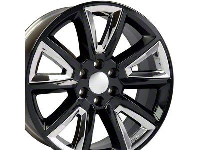 CV73 Gloss Black 6-Lug Wheel; 20x8.5; 24mm Offset (14-18 Sierra 1500)