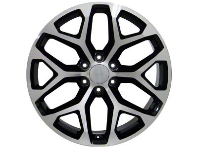 CV98B Black Machined 6-Lug Wheel; 20x9; 27mm Offset (14-18 Sierra 1500)