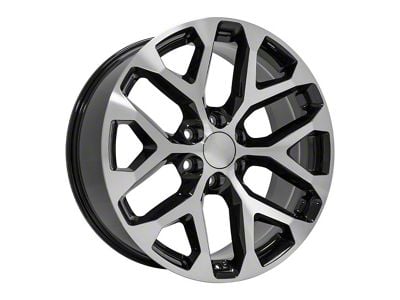 CV98B Black Machined 6-Lug Wheel; 22x9; 24mm Offset (14-18 Sierra 1500)