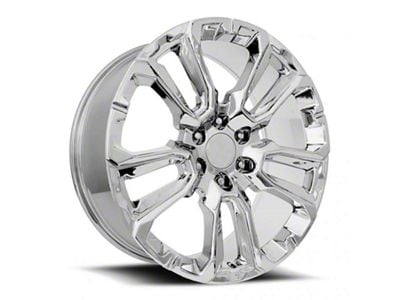 GM Split 5-Spoke Replica Chrome 6-Lug Wheel; 22x9; 28mm Offset (14-18 Sierra 1500)