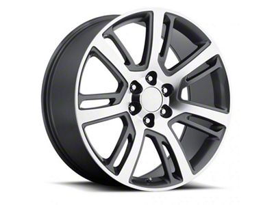 2015 Escalade Replica Grey Machine Face 6-Lug Wheel; 22x9; 31mm Offset (14-18 Silverado 1500)