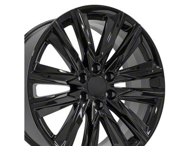 CA91 Gloss Black 6-Lug Wheel; 24x10; 28mm Offset (14-18 Silverado 1500)