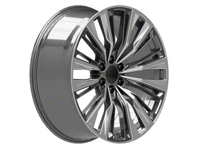 CA93 Gunmetal with Polished Face 6-Lug Wheel; 24x10; 28mm Offset (14-18 Silverado 1500)