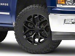 Chevy Snowflake Replica Gloss Black 6-Lug Wheel; 20x9; 27mm Offset (14-18 Silverado 1500)