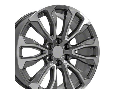 CV30 Gunmetal Machined 6-Lug Wheel; 22x9; 28mm Offset (14-18 Silverado 1500)