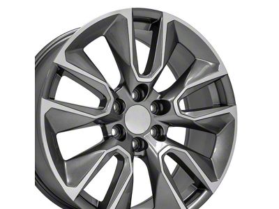 CV32 Gunmetal Machined 6-Lug Wheel; 22x9; 28mm Offset (14-18 Silverado 1500)