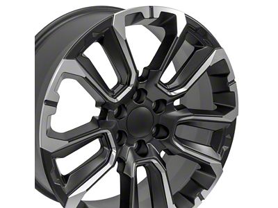 CV68 Satin Black Milled 6-Lug Wheel; 22x9; 28mm Offset (14-18 Silverado 1500)