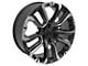 CV68 Satin Black Milled 6-Lug Wheel; 22x9; 28mm Offset (14-18 Silverado 1500)